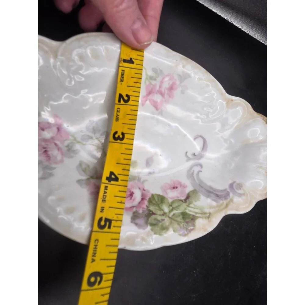 Antique Limoges France WG and Co Porcelain Hand Painted Asparagus Plate Bowl
